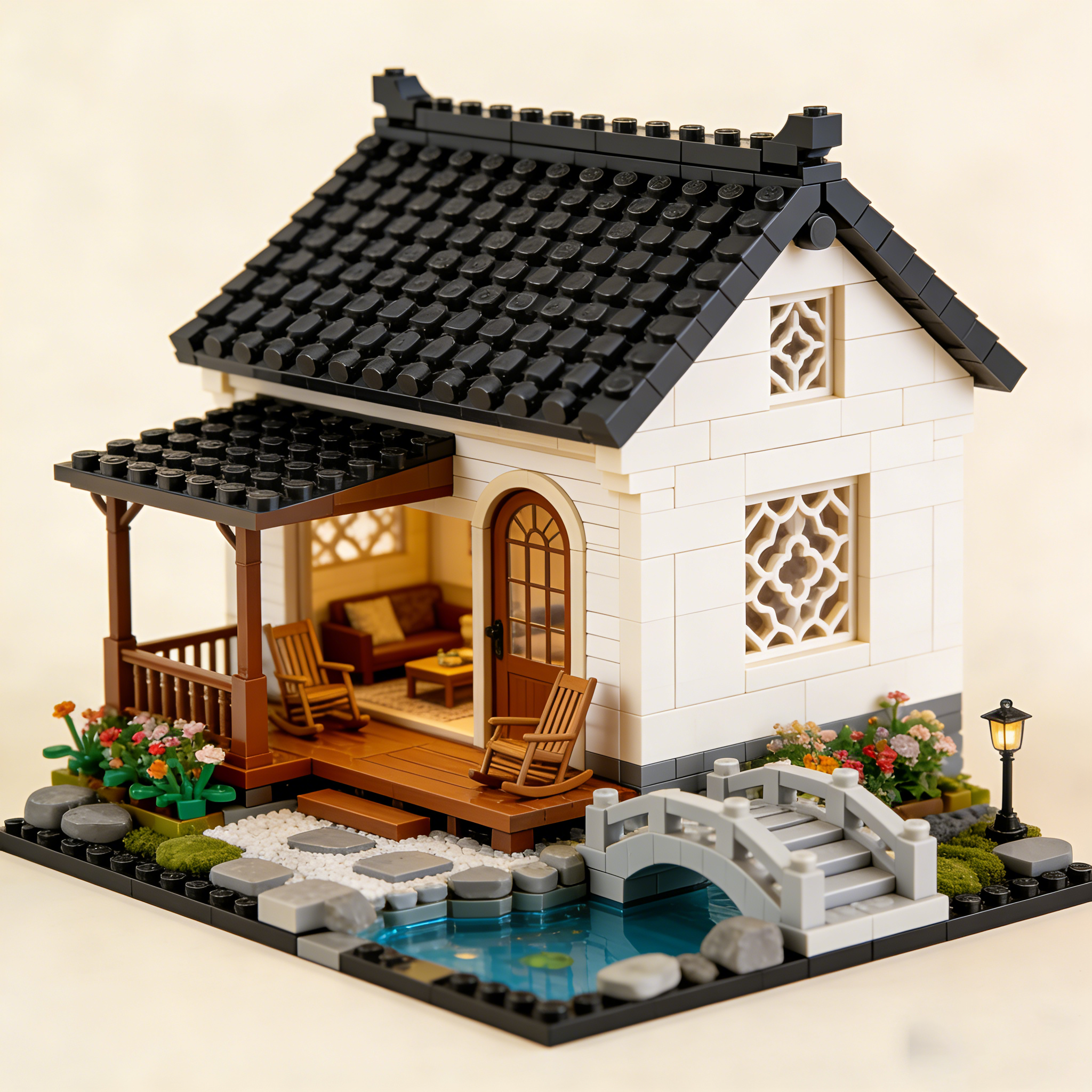 Serene Family Courtyard Building Set